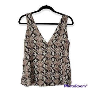 Leith Snake Print V Neck Tank Top Size Small